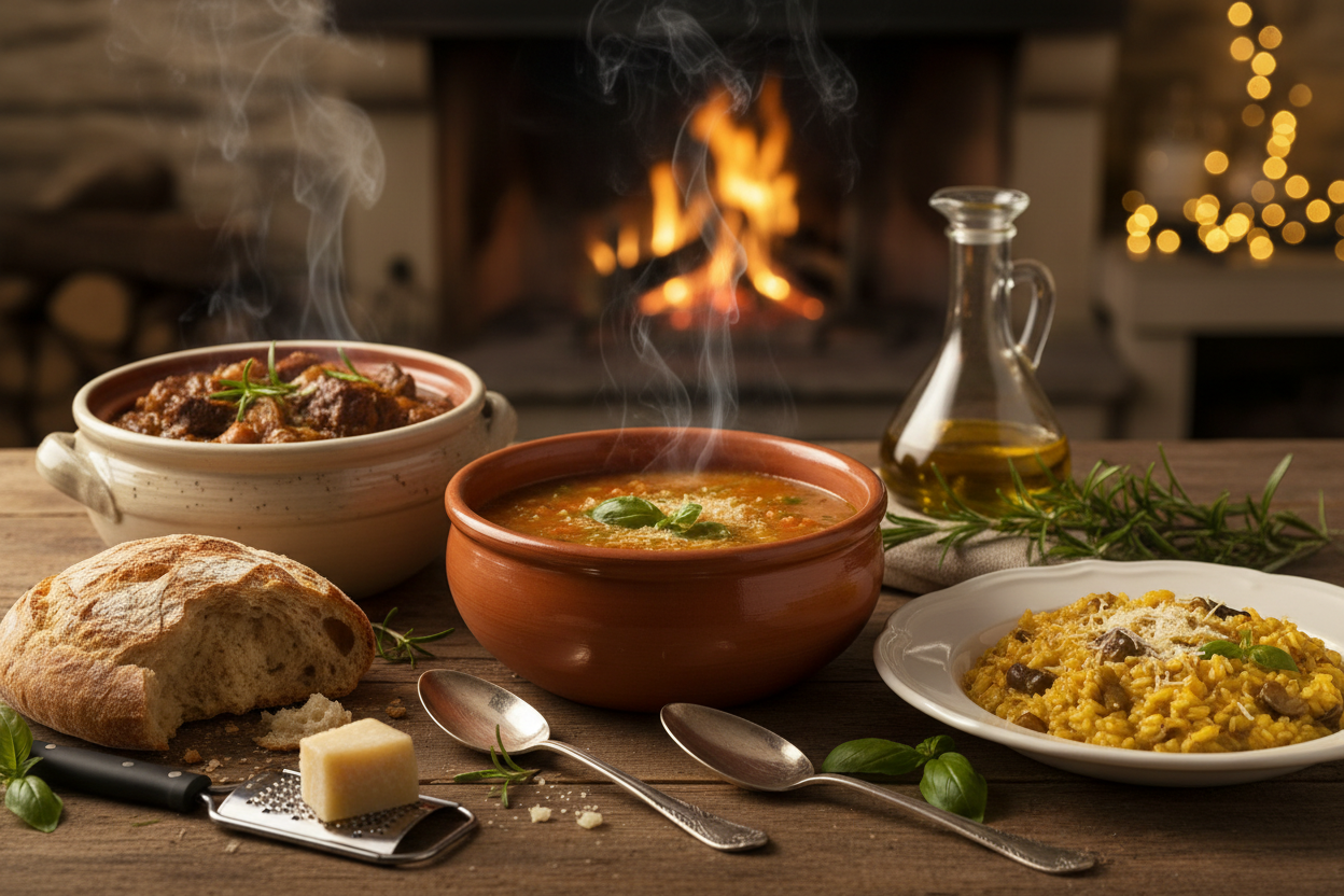Comfort Food for Cold Winter Nights: Italian Soups, Stews & Risotto