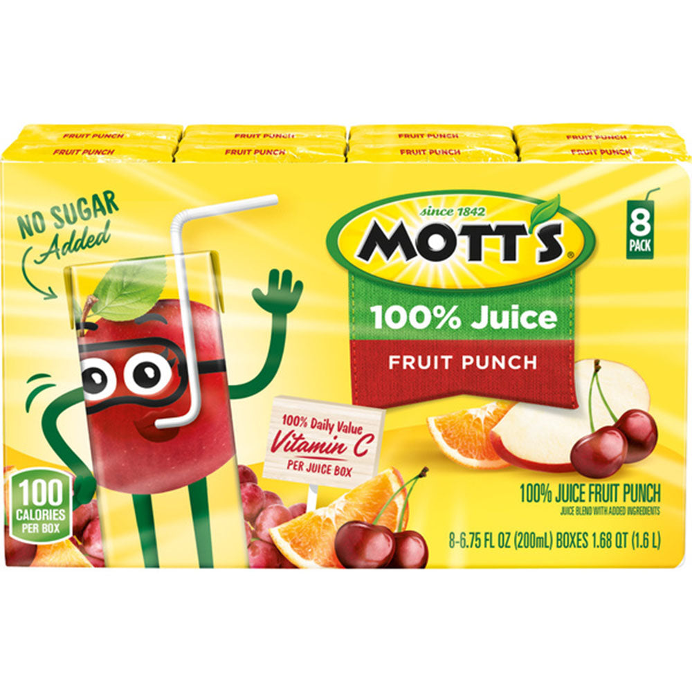 Mott's 100% Fruit Punch Juice 6.75 oz (8-Pack)