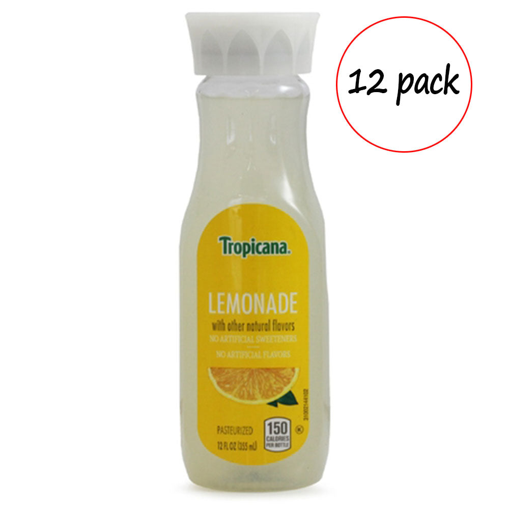Tropicana lemonade bottle with a yellow label on a white background