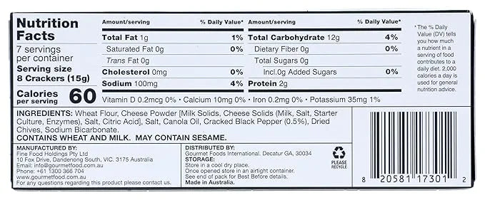 2’s Company Cracked Pepper Wafer Crackers – Gourmet Cheese Pairing, 3.5 oz