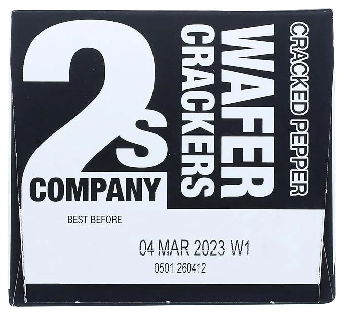 2’s Company Cracked Pepper Wafer Crackers – Gourmet Cheese Pairing, 3.5 oz