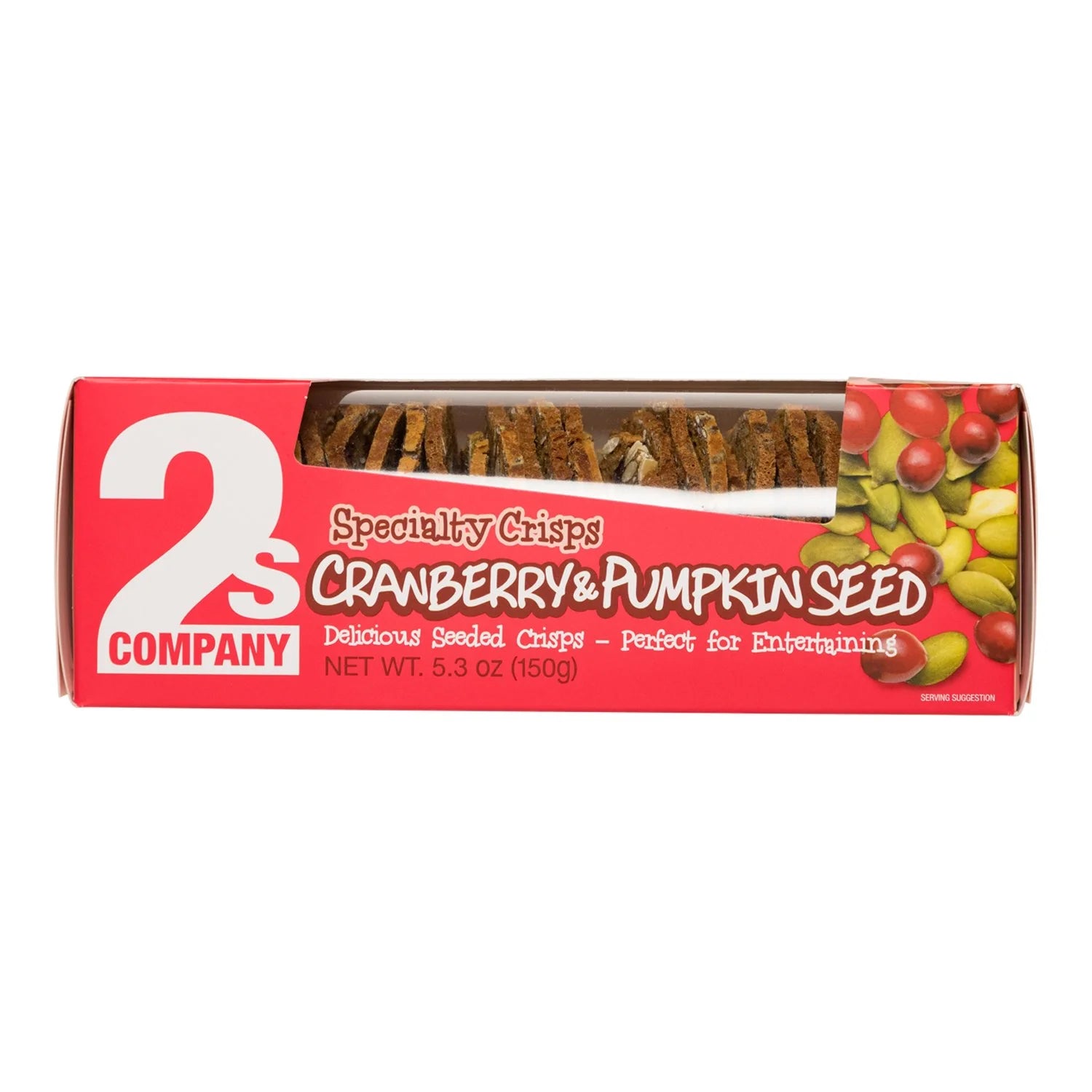 2s Company Cranberry & Pumpkin Seed Crisps – Gourmet Snack Crackers, 5.3 oz