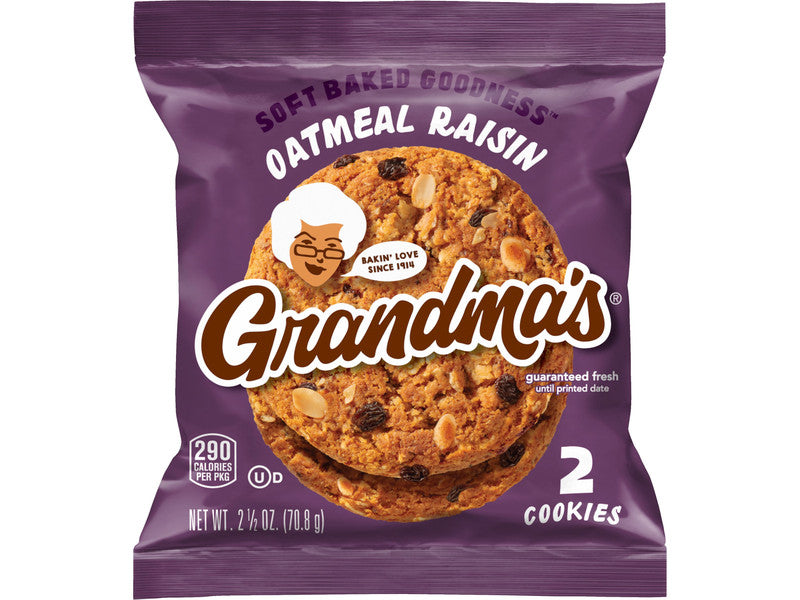 GRANDMAS Homestyle Oatmeal Raisin Cookies 2.5 oz (30 Pack)