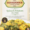 Indialicious Ready to Eat Meal Aloo Palak Cooked with Olive Oil 10.5 oz Pack of 10