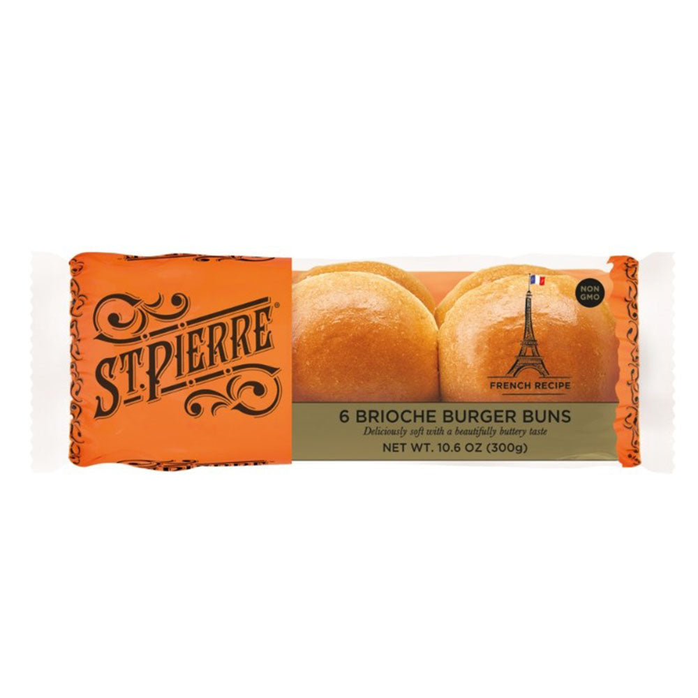 St. Pierre Sliced Brioche Buns (6 Pack of 4-Inch Brioche Buns)