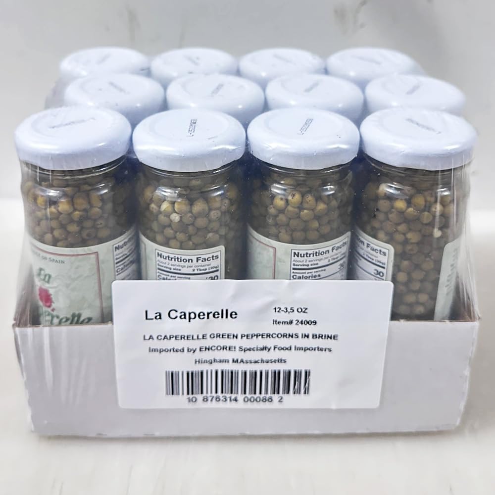 La Caperelle Spanish Green Peppercorns in Brine 3.5 oz (12-pack)