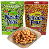 Eco-Friendly Disposable Palm Leaf Plate bundled with Hot Wasabi Flavored Peas Pouch + Hapi Spicy Sriracha Flavored Peas 4.23 oz