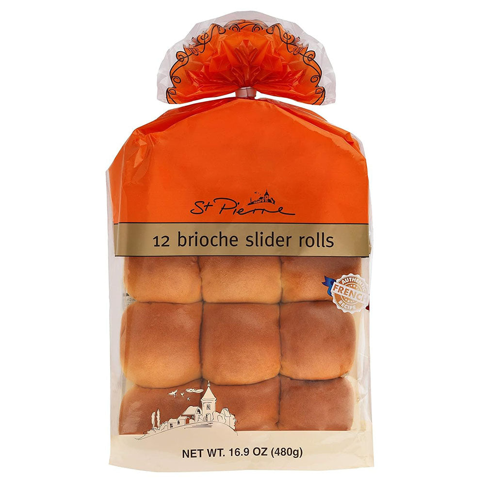 St. Pierre Brioche Slider Buns (12 Ct / 16.9 oz) - Gourmet Rolls