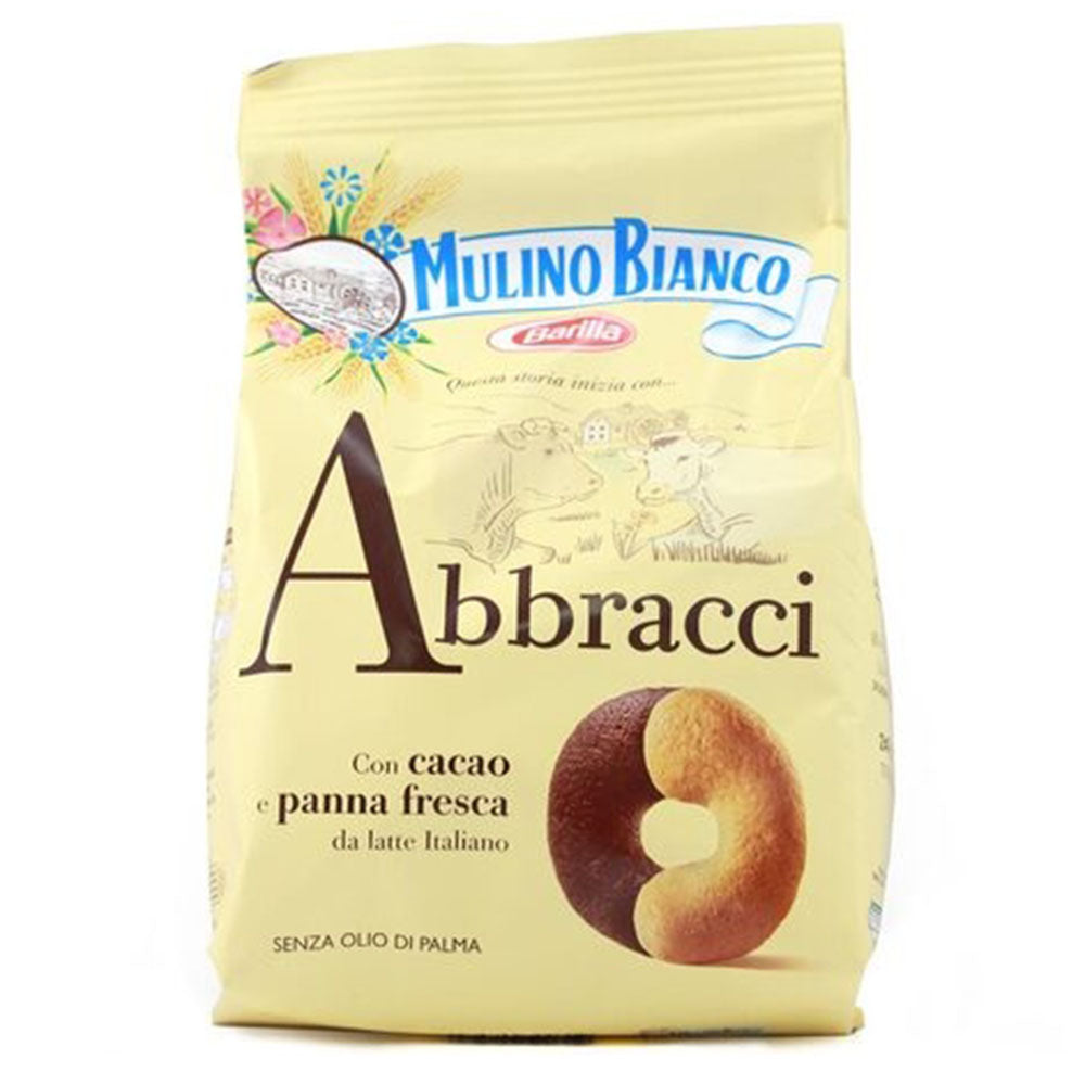 MULINO BIANCO Abbracci Italian Cookies – Vanilla & Cocoa Biscuits (12.35 oz)