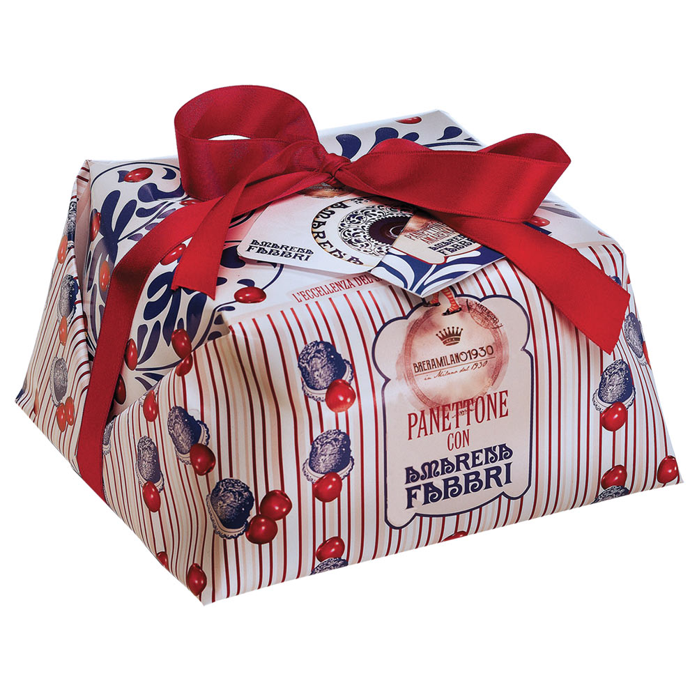 Fabbri Amarena Panettone Cake – Italian Cherry Holiday Cake (17.64 oz)