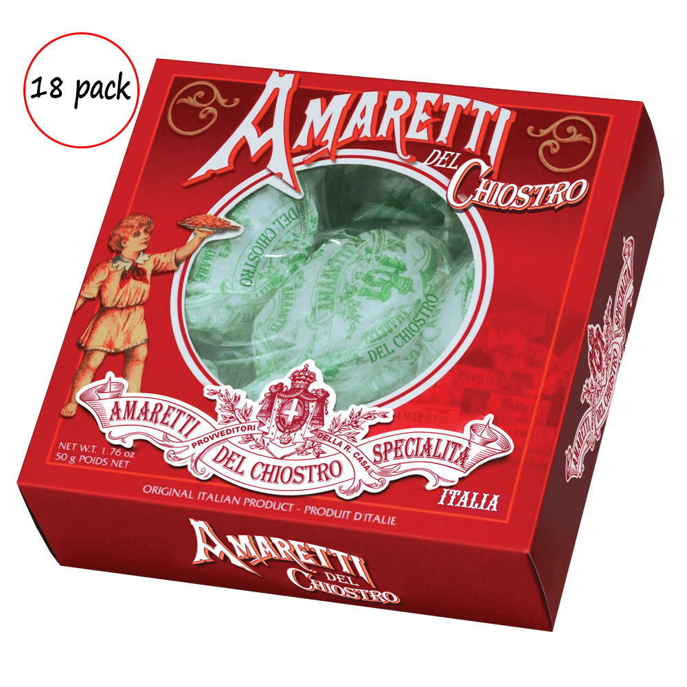 Chiostro Amaretti Macaron Cookies 1.76 oz – 18 Pack Mini Window Boxes