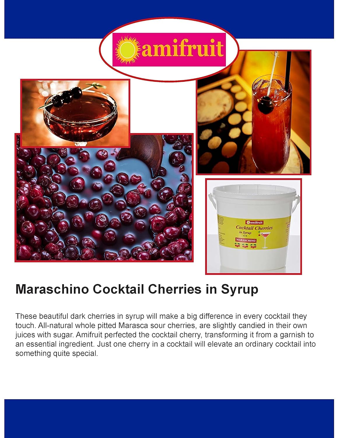 Amifruit Maraschino Cherries 6.6 LB