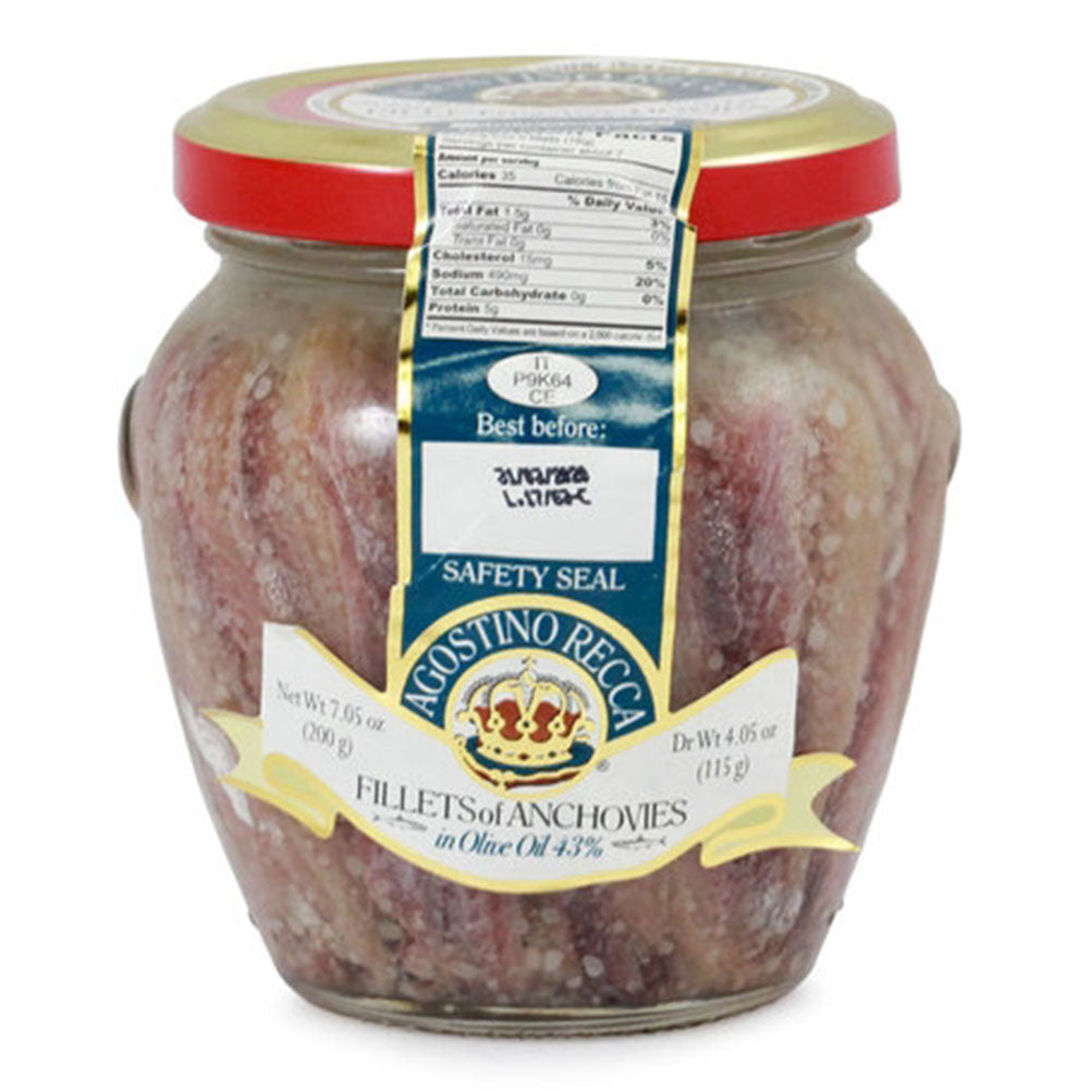 Recca Anchovies in Olive Oil Orcio Jar - 7.05 oz