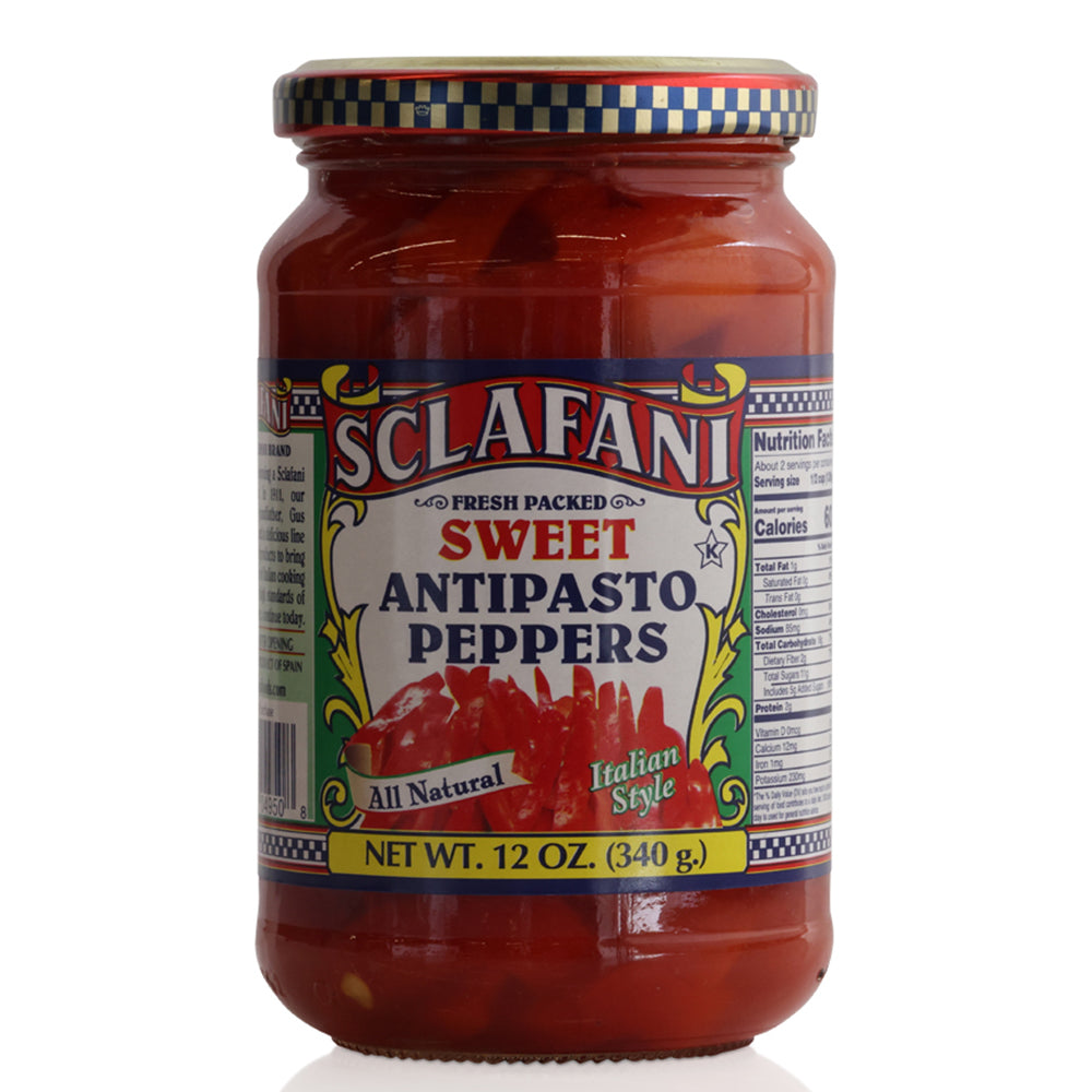 Sclafani Antipasto Peppers 12 oz - Italian Marinated Peppers in Oil