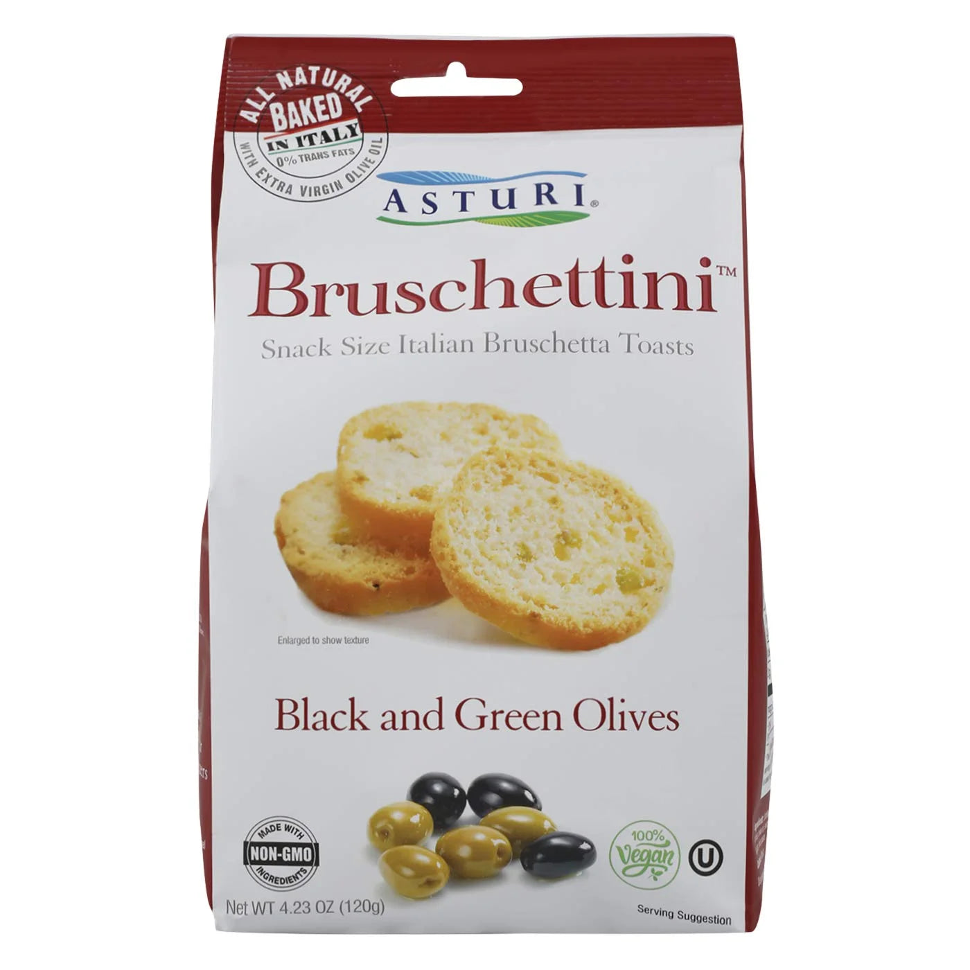 Asturi Bruschettini – Black & Green Olive Italian Toasts, 4.23 oz