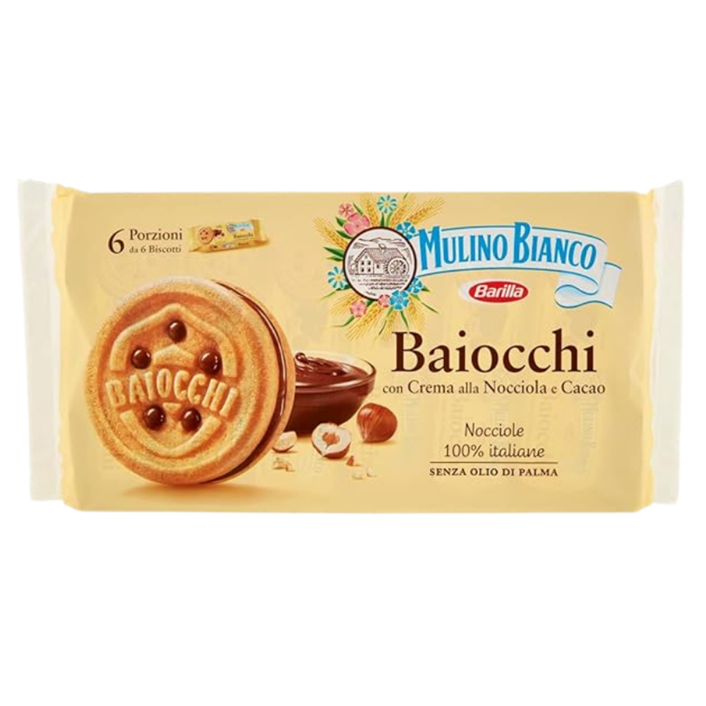 MULINO BIANCO Baiocchi Italian Cookies – Hazelnut & Chocolate Cream (11.85 oz)