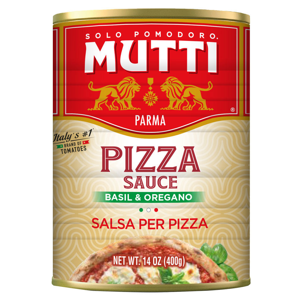 MUTTI Basil & Oregano Pizza Sauce – Authentic Italian Tomato Base (14 oz)