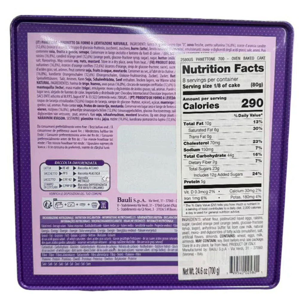 Bauli Classic Panettone Cake in Decorative Tin – Italian Holiday Gift (24.69 oz)