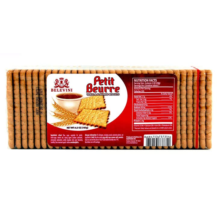 Belevini Petit Beurre Vanilla Biscuits – Healthy, Natural & Non-GMO – 185g