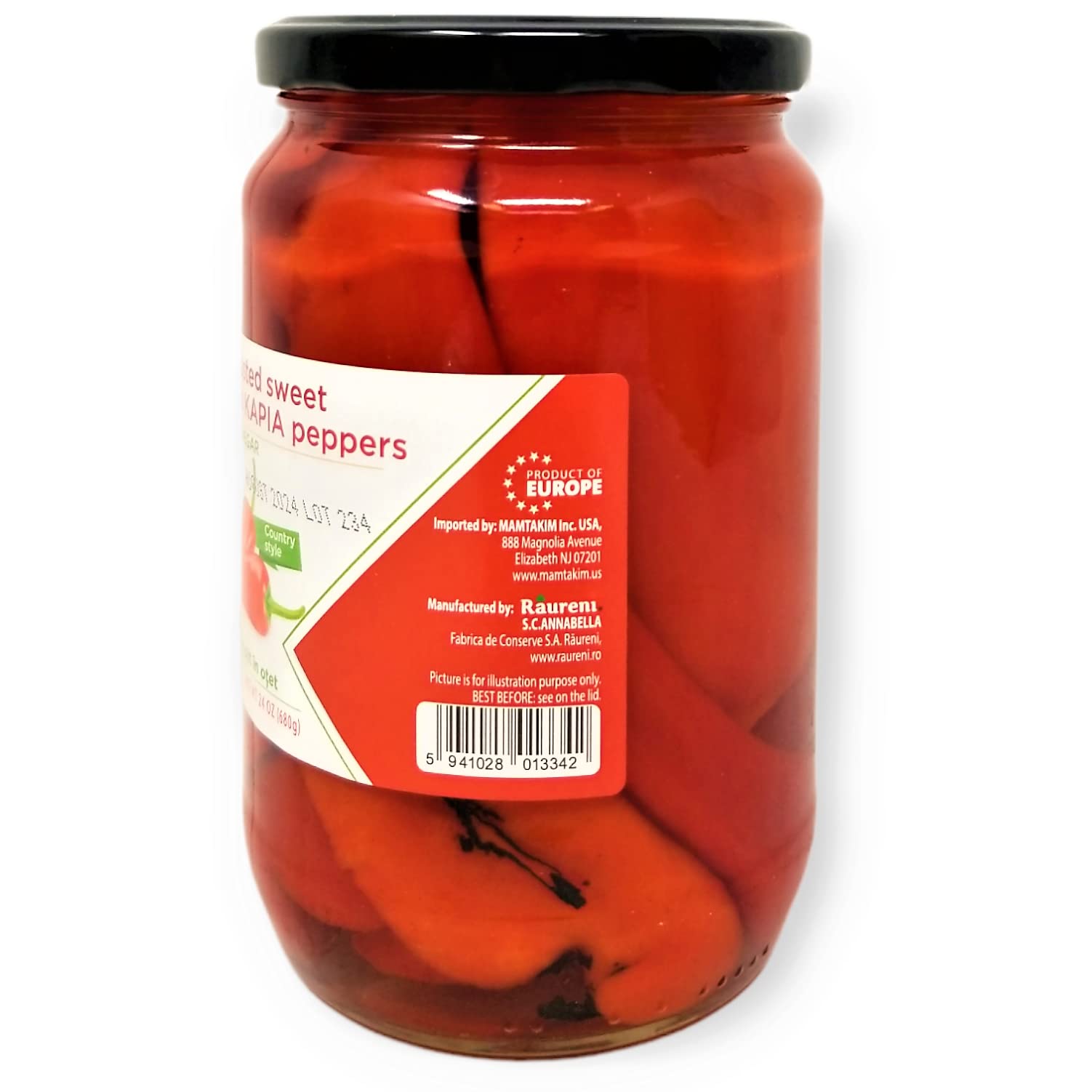 Belevini Roasted Sweet Red Kapia Peppers in Vinegar – Country Style, 24oz (680g)