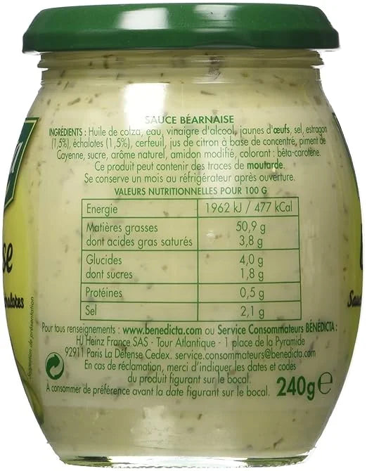 Bénédicta Béarnaise Gourmet Sauce – 8.8 oz (250g)