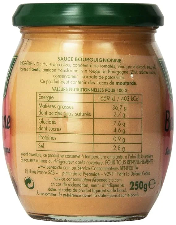 Bénédicta Bourguignonne Gourmet Sauce – 8.8 oz (250g)