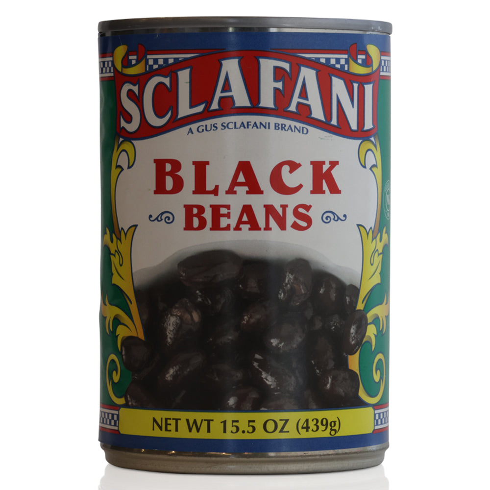 Sclafani Black Beans 15.5 oz Can - Ready-to-Eat Canned Black Beans