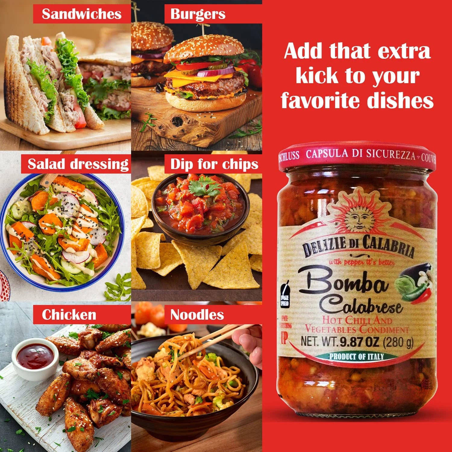 Bomba Calabrese – Hot Chili & Vegetable Condiment, 9.87 oz (Italy)