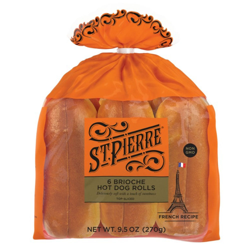 St. Pierre Top Split Brioche Hot Dog Buns 6 ct (9.8 oz x 8 pack)