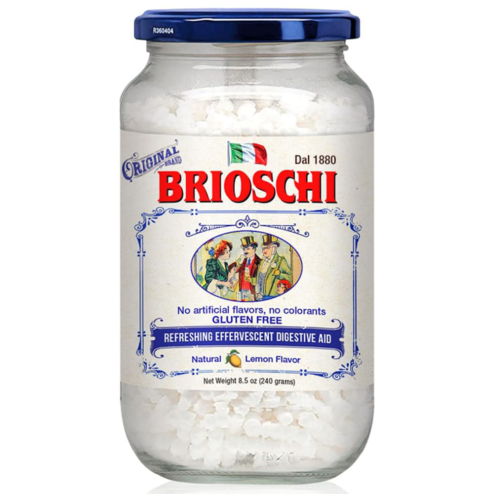 Brioschi Lemon Flavored Effervescent Traditional Glass Jar 8.5 oz