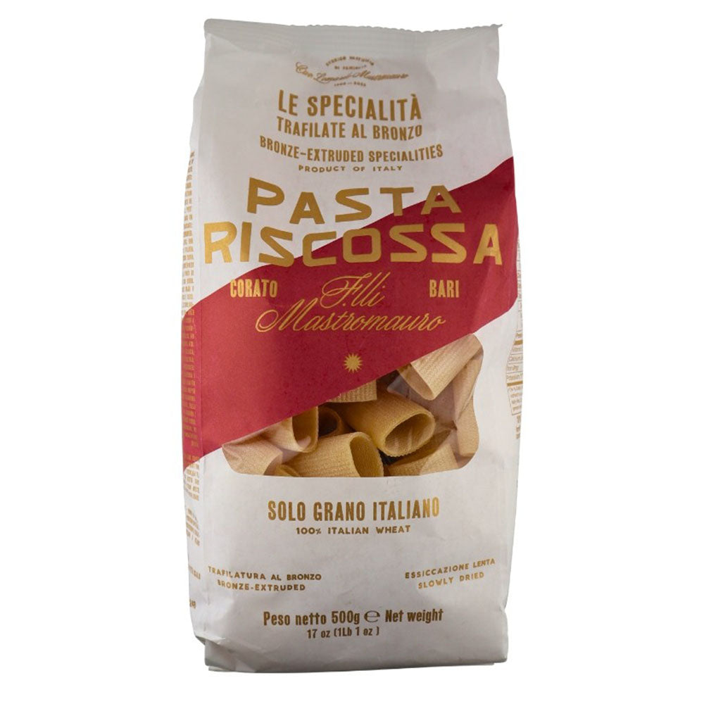 Riscossa Bronze Die Cut Paccheri Pasta - 17.6 oz (1.1 LB) - Large Tubes