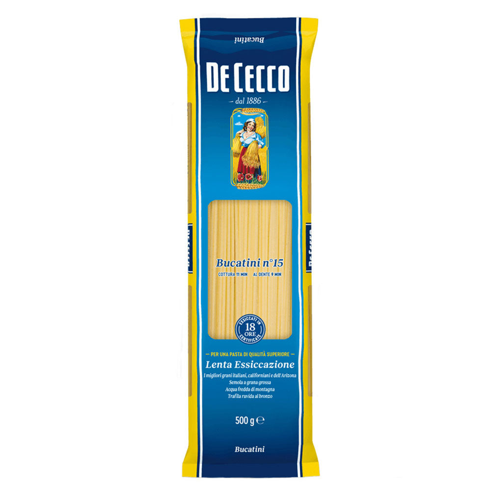 De Cecco Bucatini Pasta #15 - 1 LB Box (16 OZ)