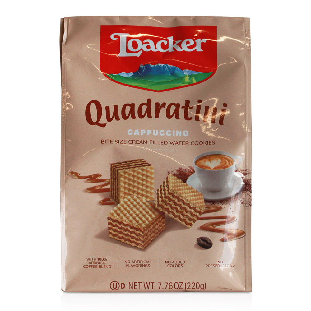 Loacker Cappuccino Wafer Cookies - Italian Coffee Cream Wafers (7.76 oz)