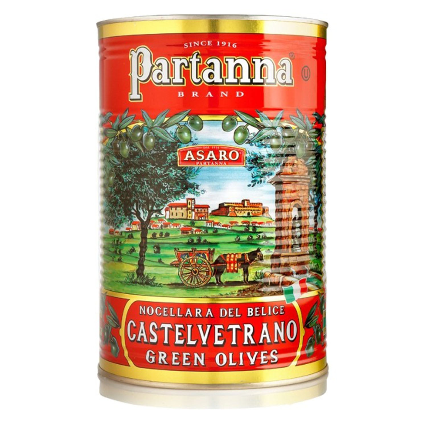 Partanna Castelvetrano Whole Green Olives 5.5 LB
