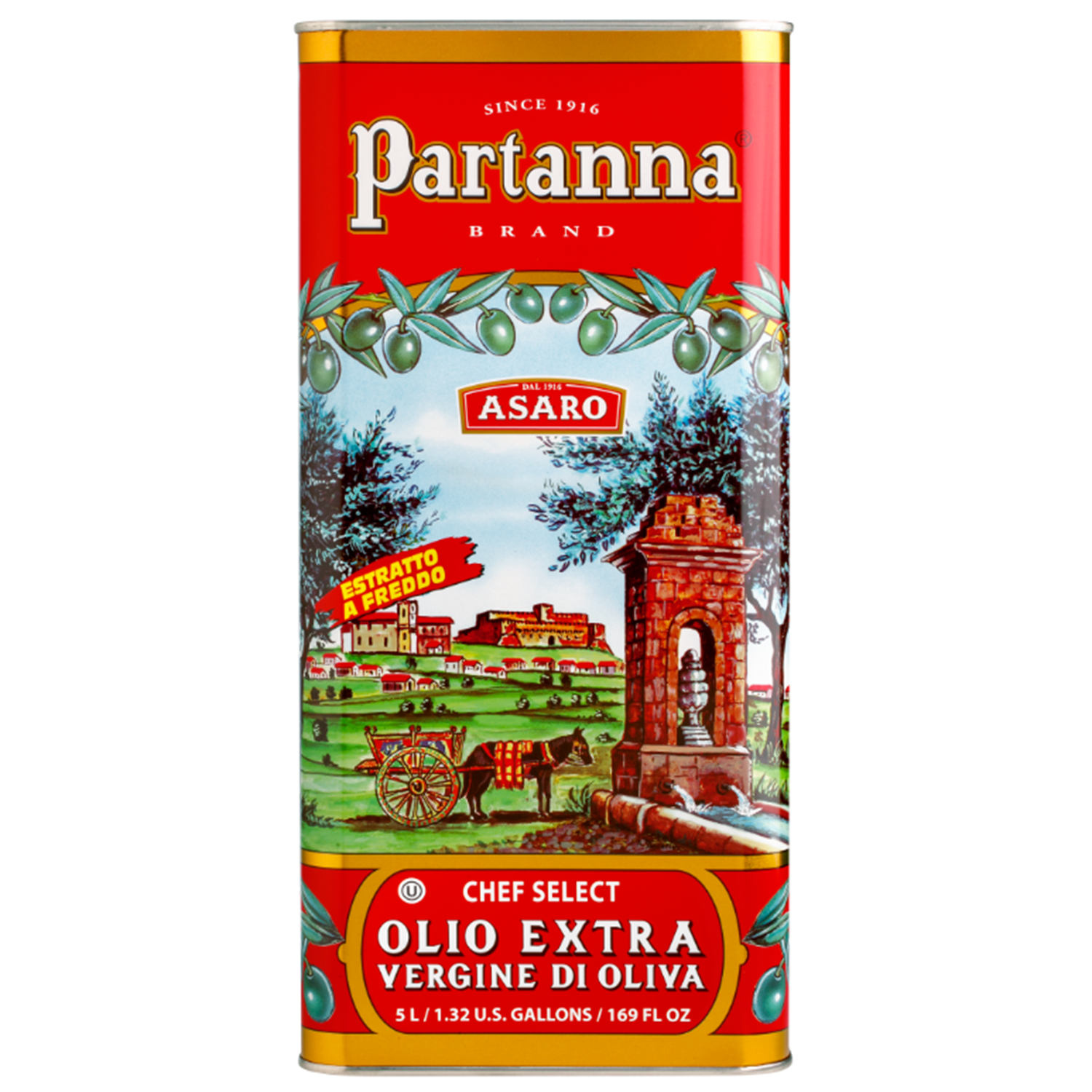 Partanna Chef's Select Extra Virgin Olive Oil 5 LT