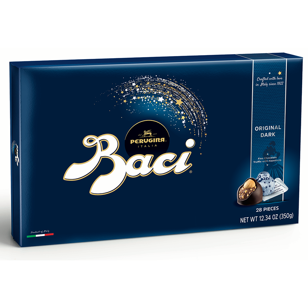 Perugina Baci Dark Chocolate Truffles – 28-Piece Italian Gift Box (12.34 oz)