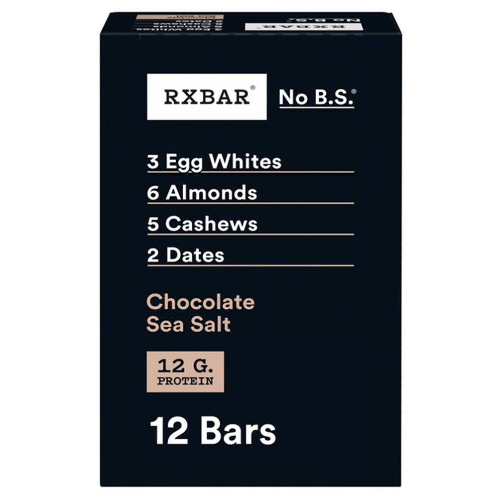 RXBAR Chocolate Sea Salt Protein Bars - 12 CT Box (1.37 LB)