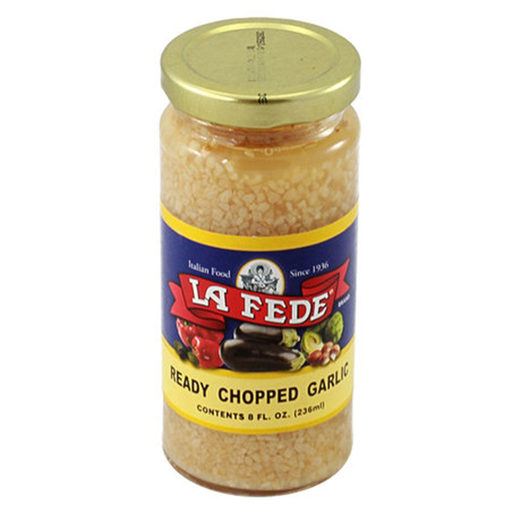 La Fede Chopped Garlic in Water – Authentic Italian Ready-to-Use Garlic, 8 oz