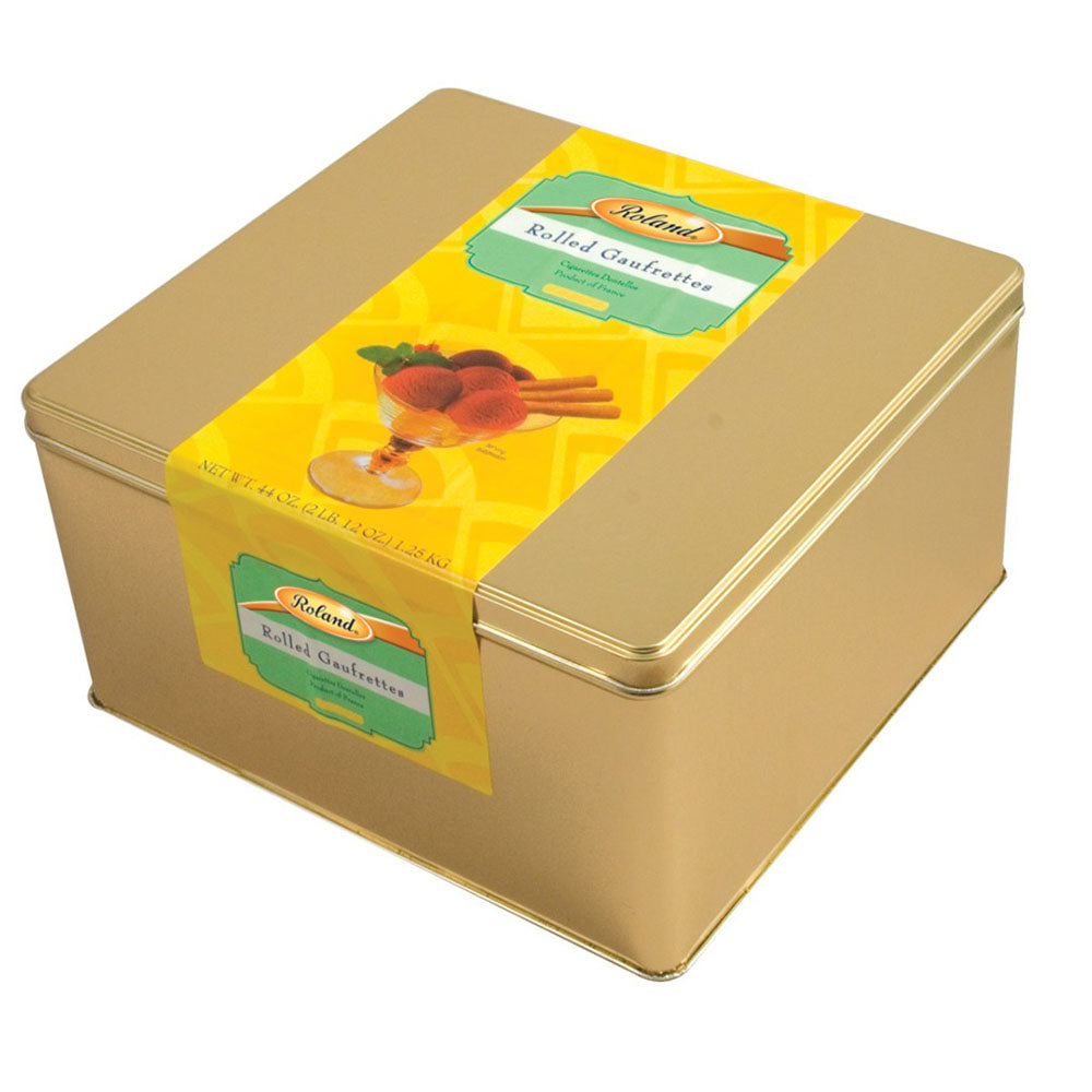 Roland Cigarette Rolled Cookies (Gaufrettes) 44 oz- 280 Count Tin