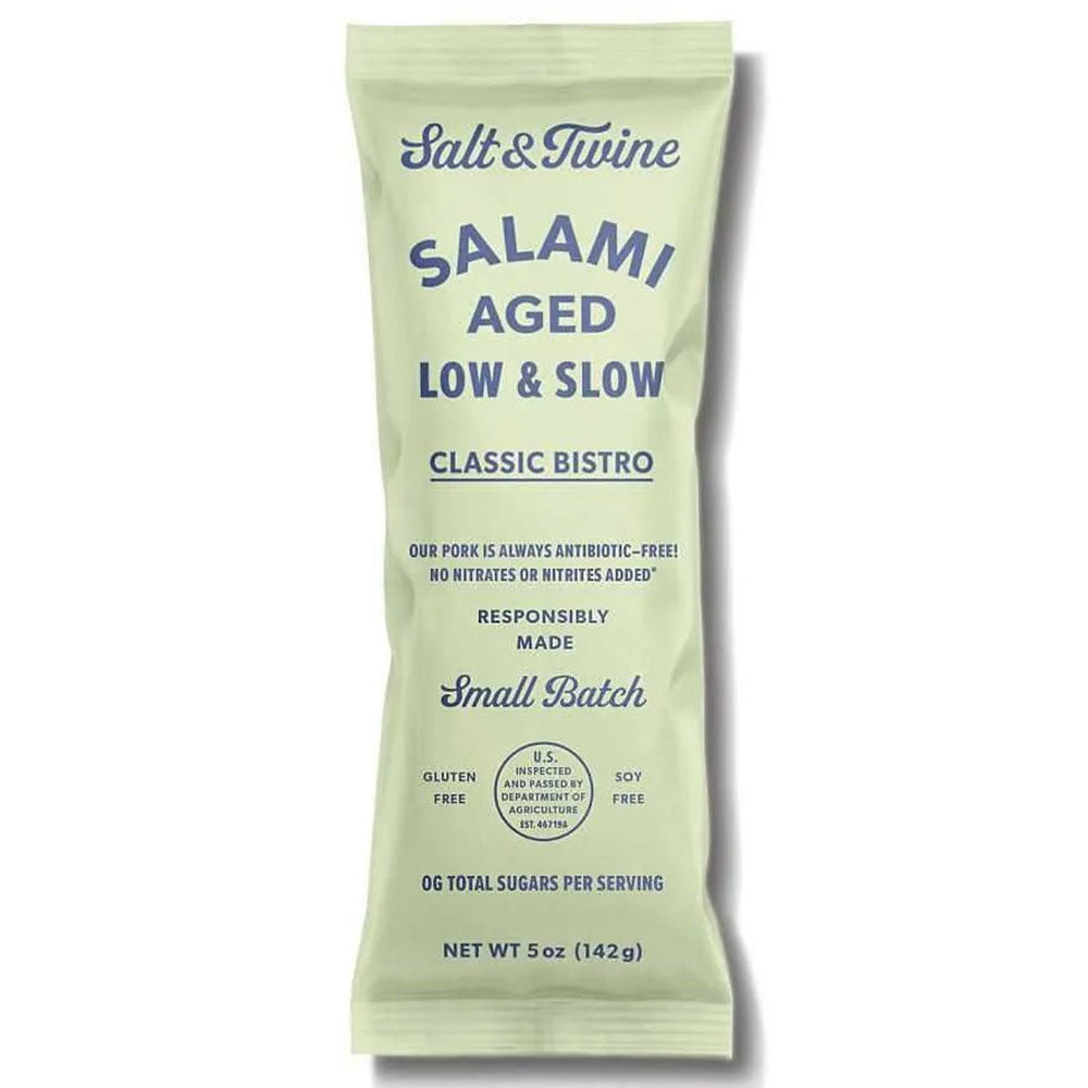 Salt & Twine Classic Bistro Salami – White Wine, Garlic & Black Pepper, 5 oz