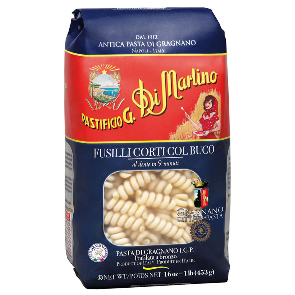 Di Martino Fusilli Corti Col Buco Pasta - Authentic Italian Pasta di Gragnano (16 oz / 1 lb)