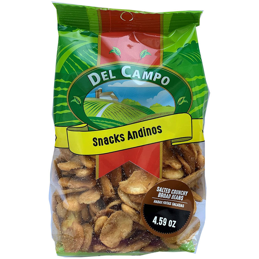 DEL CAMPO Salted Crunchy Broad Beans – 4.59 oz | Andean Snacks Habas Fritas Saladas