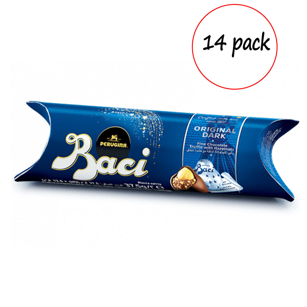 Perugina Baci Dark Chocolate Truffles – 3-Piece Tubes Case (14 Count)