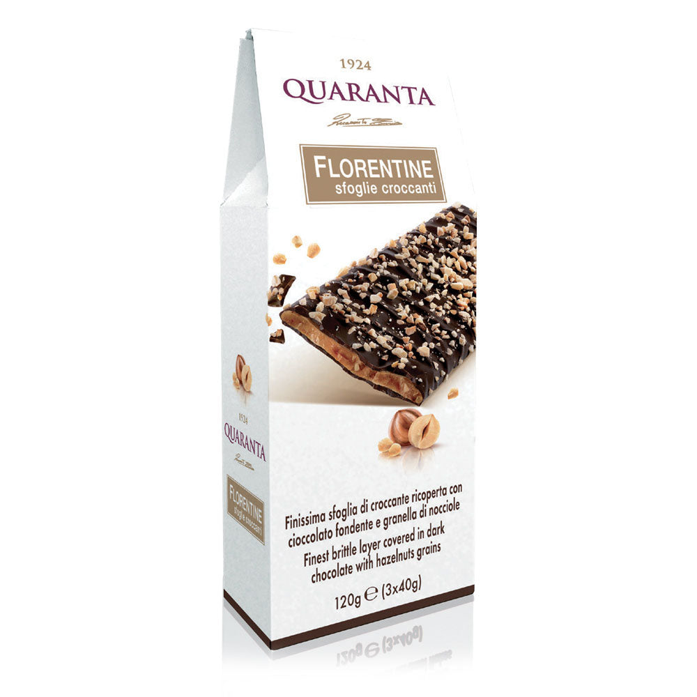 Quaranta Dark Chocolate Florentine with Hazelnut (4.23 oz)