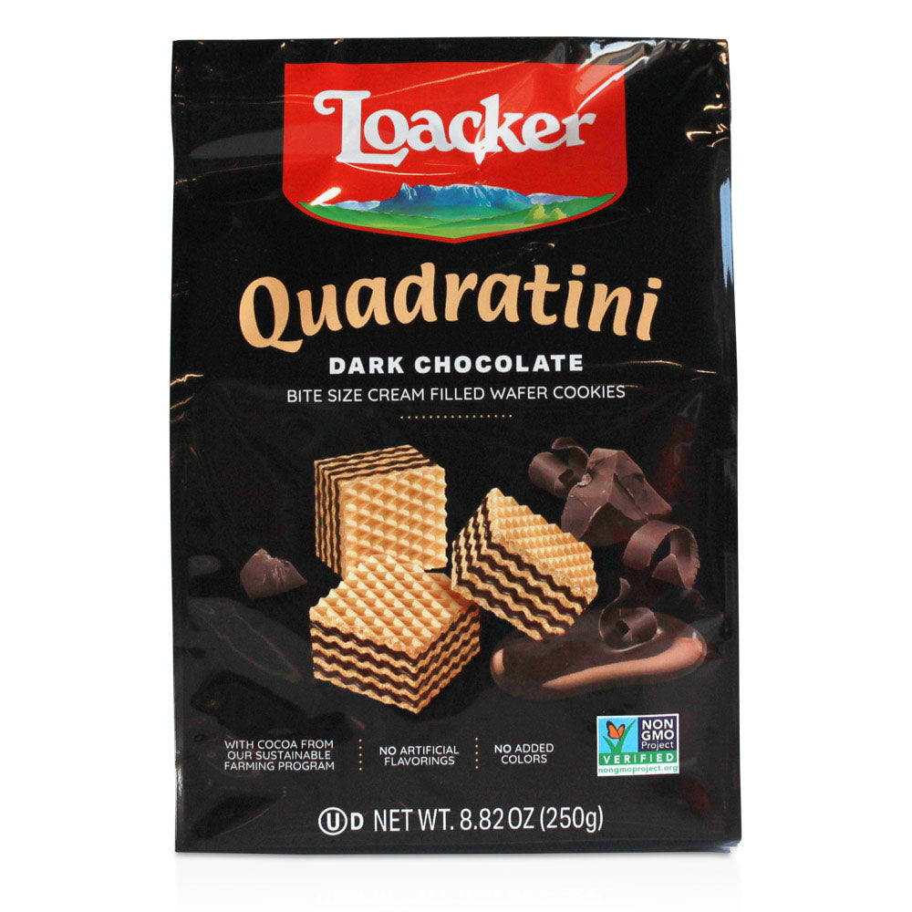 Loacker Dark Chocolate Wafer Cookies - Italian Wafers (8.82 oz / 250g)