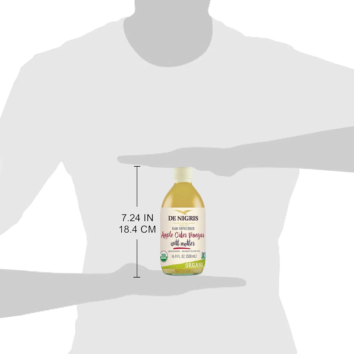 De Nigris Organic Apple Cider Vinegar with Mother – 16.9 fl oz