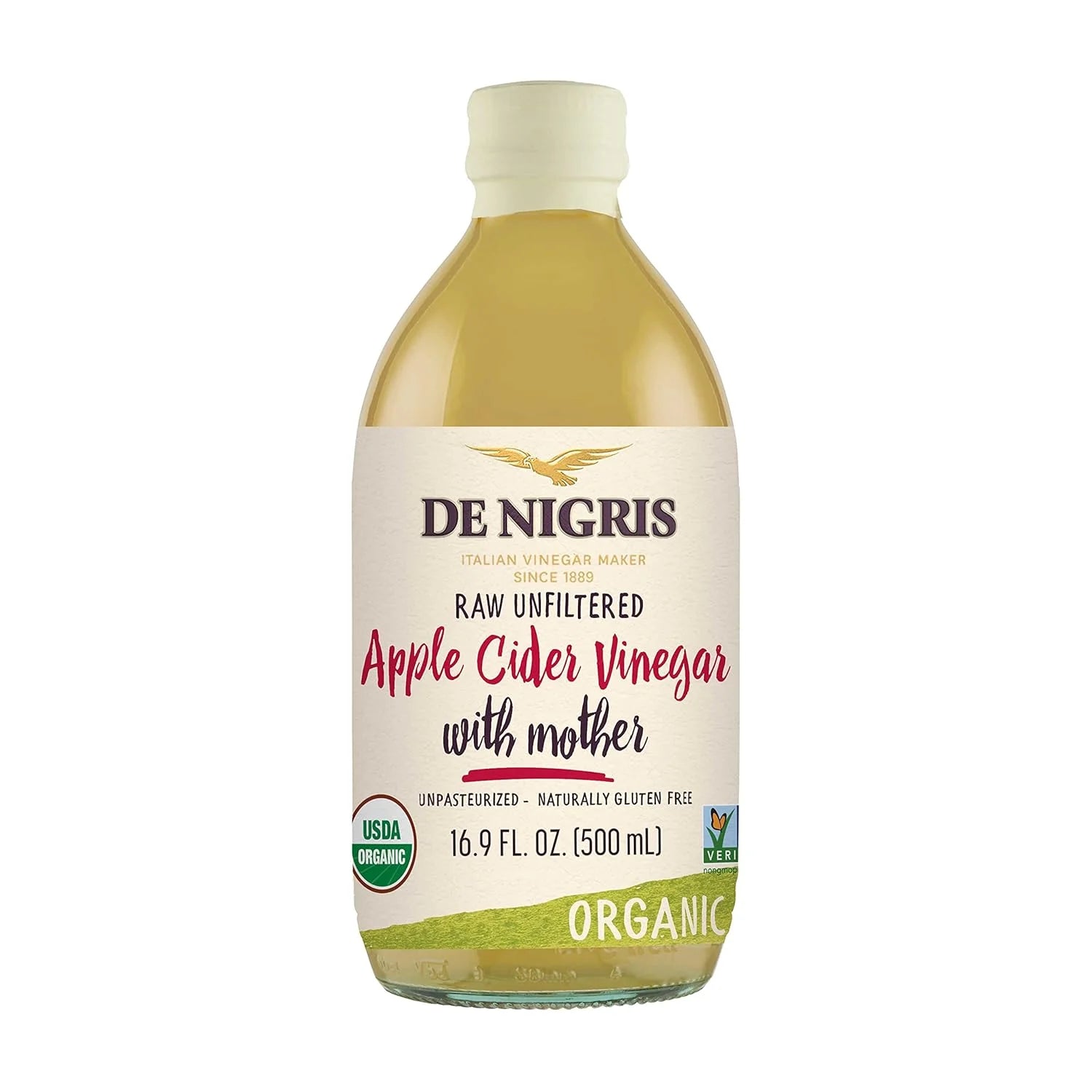 De Nigris Organic Apple Cider Vinegar with Mother – 16.9 fl oz