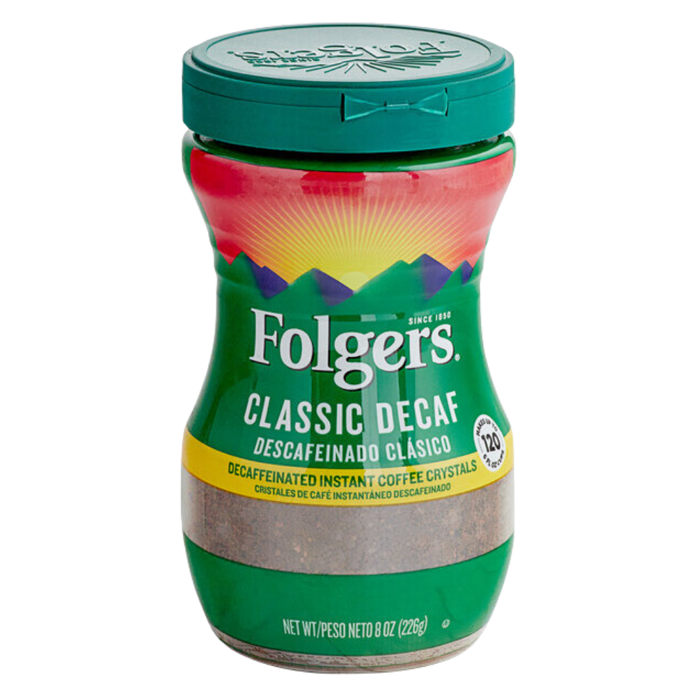 Folgers Decaf Instant Coffee Crystals - 8 oz Can