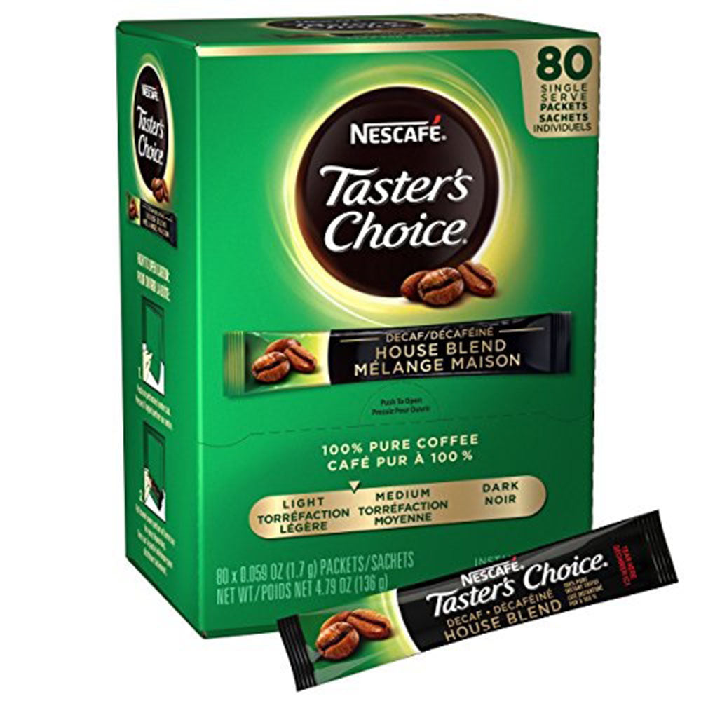 Taster's Choice Decaf Instant Coffee Stick Pack - 80 Count Box (4.8 oz)
