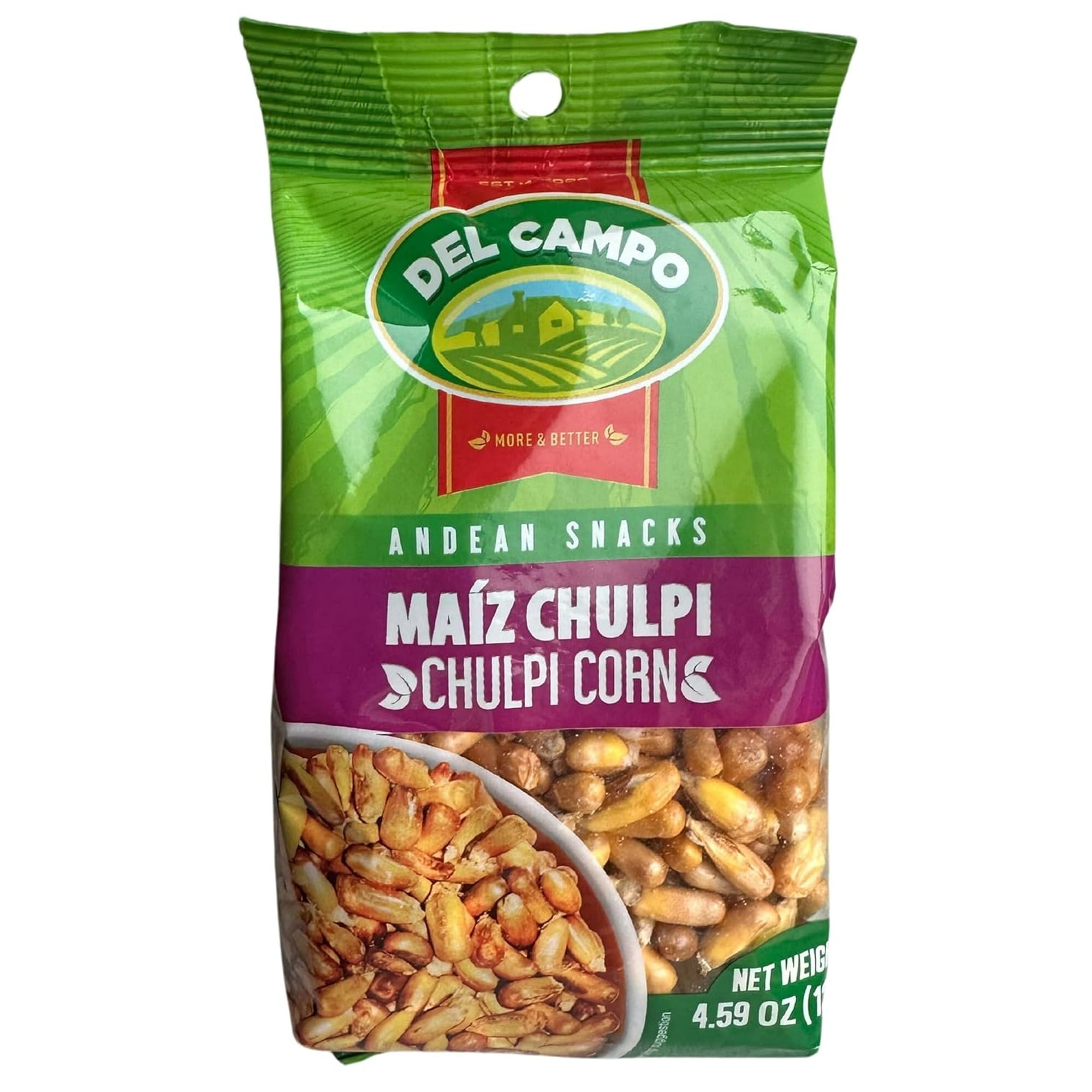 Del Campo Salted Crunchy Chulpi Corn – Andean Maíz Chulpe Snack 4.59 oz